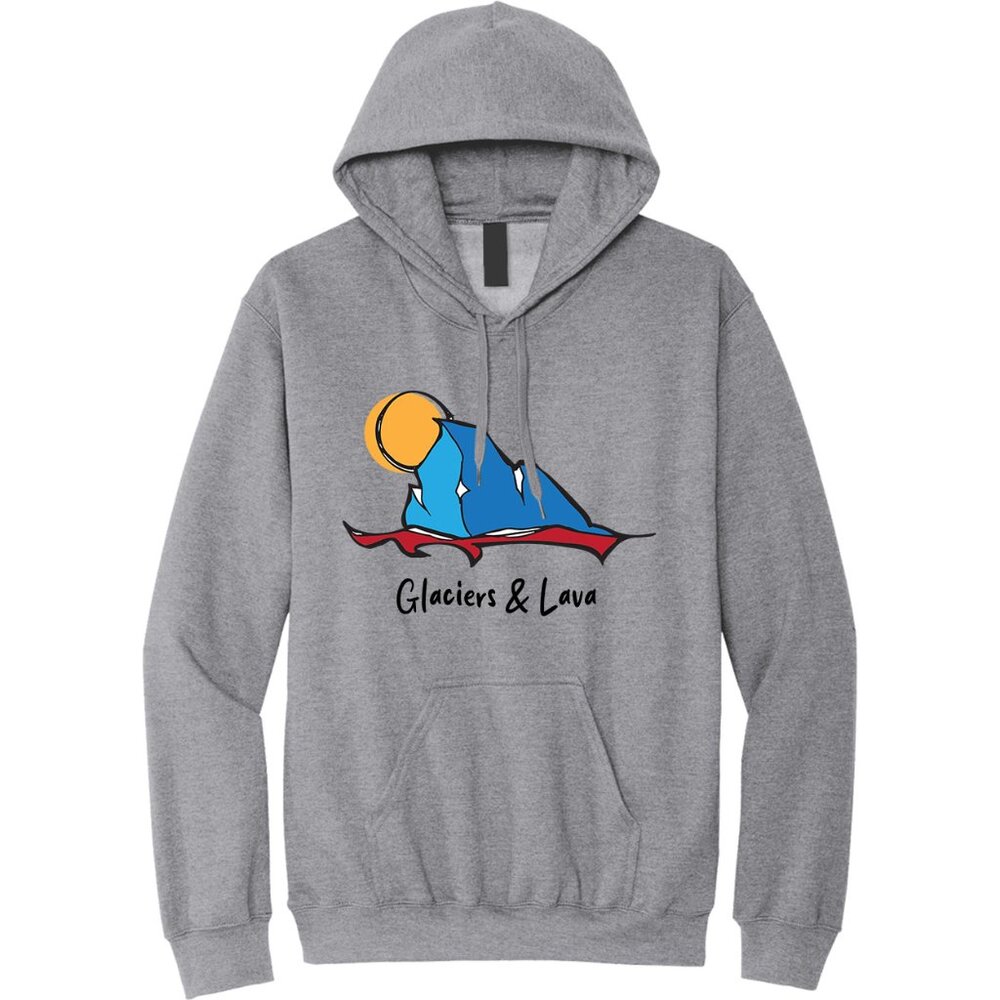 Glaciers & Lava Graffiti Logo Pullover Hoodie, Grey